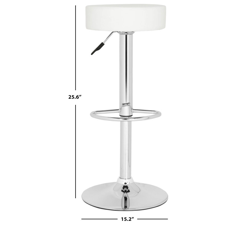 Bunky Swivel Upholstered Adjustable Height Counter Stool with Metal Frame, White