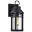 Abbra - Grande lanterne murale 1 lumière - Noir mat avec verre bullé transparent-1855673847