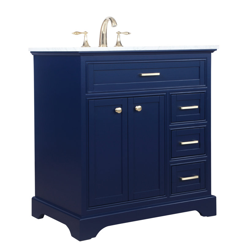 Meuble-lavabo simple 32 po Hermes, Bleu