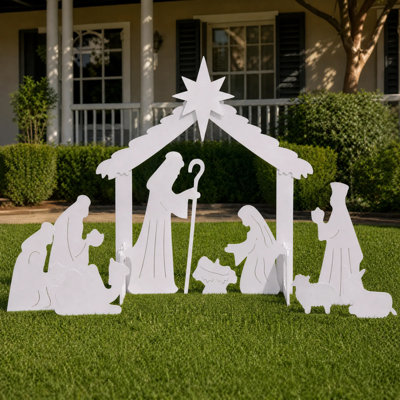 Crèche de Noël extérieure en PVC de 1,20 m