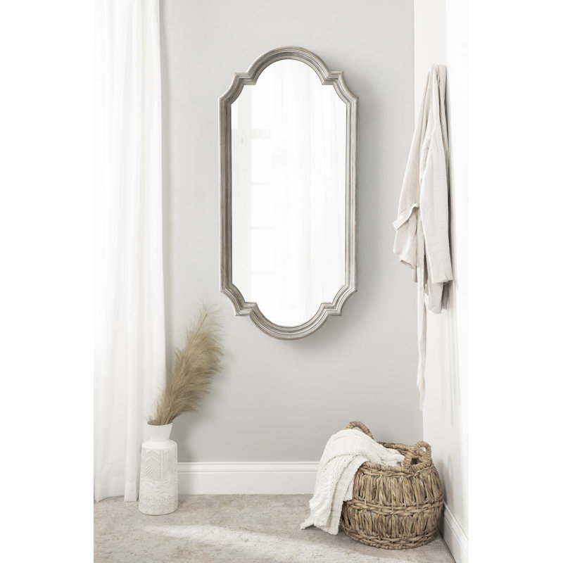 Second Avenue MDF Mirror, Gray, 42" x 20"