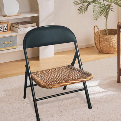 4 chaises de bar et de comptoir empilables, structure en acier noir, profondeur de 16,63 po, chaise de 22 po de hauteur pour la chambre à coucher et les pièces, conception pliable, capacité de charge de 220 lb, largeur de 10,72 po