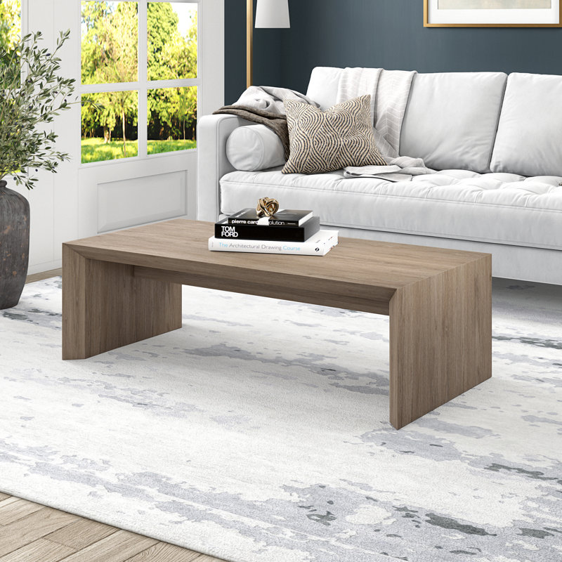 Oswin Rectangular Coffee Table, Antiqued Gray Oak