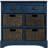Rustic Storage Cabinet with Two Drawers and Four Classic Rattan Basket Accent Cabinet-1550221708