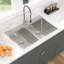 Évier de cuisine à double cuve encastrable 36 po L 50/50 en acier inoxydable avec station de travail et accessoires SUS304