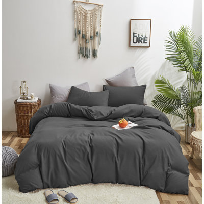 Solid Color Comforter Dark Color 3 PCs Bedding Set Deep Color Bed Comforter Set