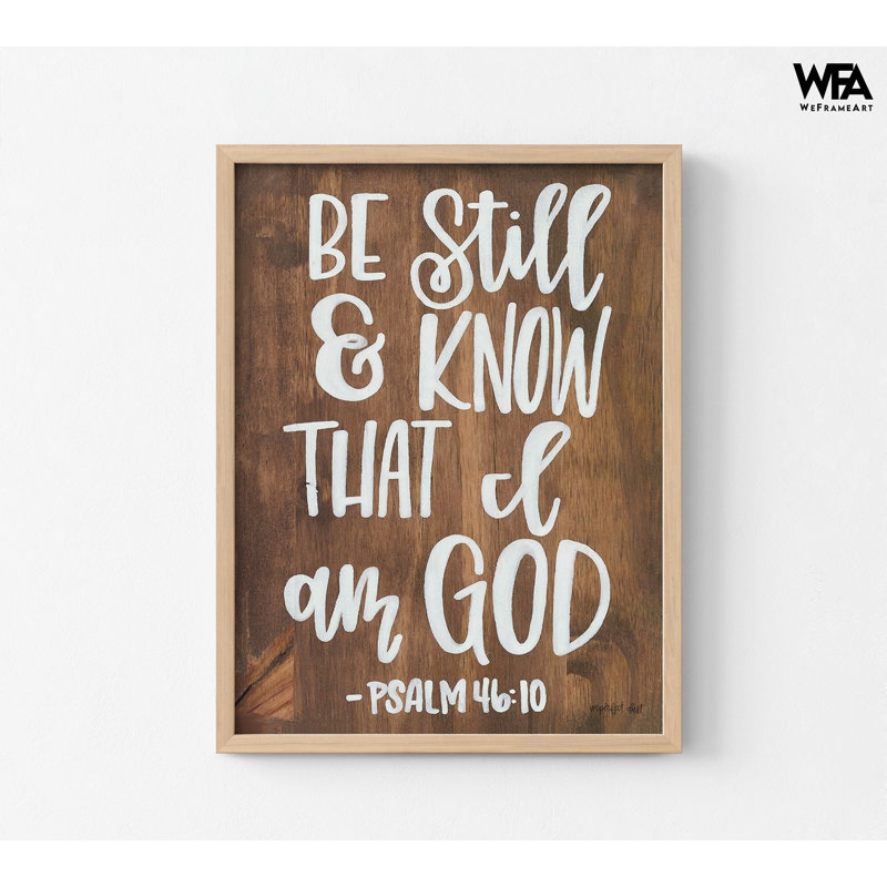 «Be Still And Know That I Am God», affiche du psaume 46:10, impression encadrée de versets de la Bible, impression de psaume en bois rustique, décor de chalet de forêt