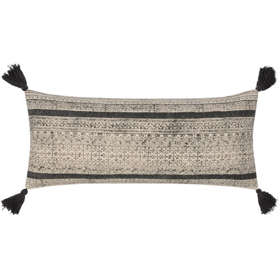 Zetta Tassels Cotton Lumbar Throw Pillow