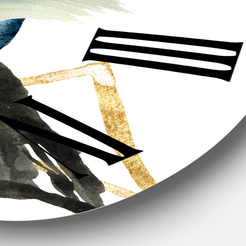 Horloge murale moderne paysage minimaliste de montagnes avec lune II, Grand