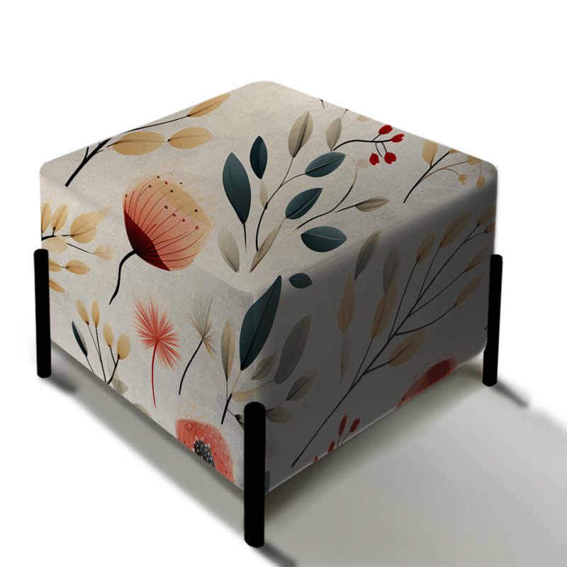 Korman - Repose-pieds floral carré