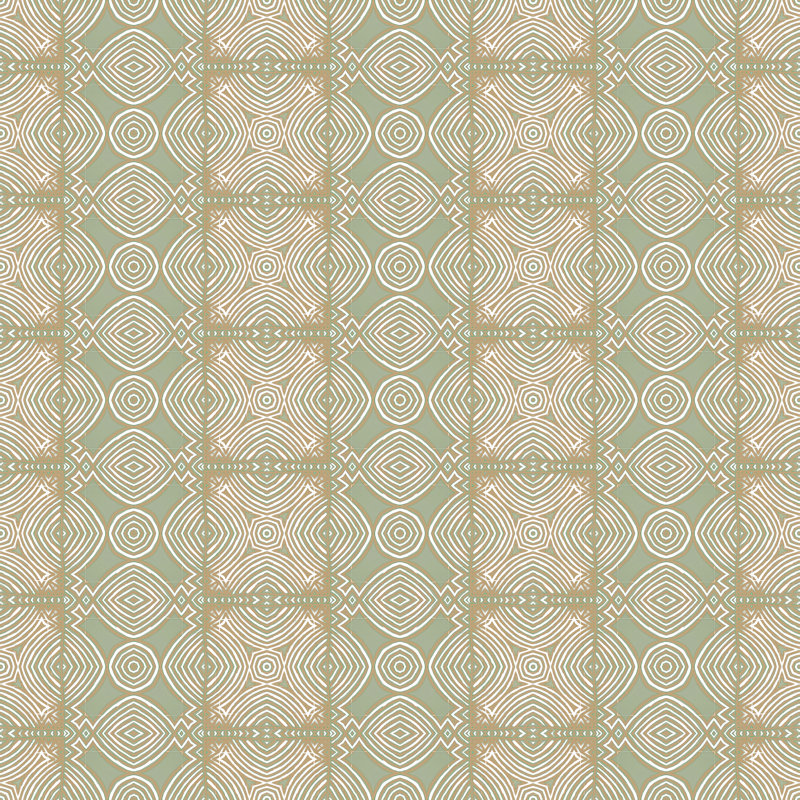 Ruguri (moyen) | Papier peint à carreaux , Vert/beige/brun clair