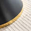Table imprimée en marbre noir avec base et décoration dorée - 45,64 po de longueur x largeur 29,47 po de hauteur