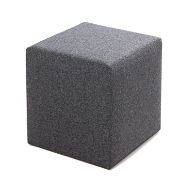 Modern Grey Tuffet with Beech Wood Frame, 15.7 x 15.7 x 16.5 inches | 50% Polyester & 50% Cotton Easy Clean Fabric, 32 DNS Foam for Comfort | Maximum Weight Capacity: 150 lbs | Stylish Scandinavian Design for Home & Hotel