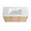Meuble-lavabo autoportant 48 po avec lavabo en résine et 3 portes d'armoire à fermeture en douceur, contreplaqué (KD-PACKING)