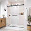 Porte de douche coulissante double sans cadre de 56 po à l 61 po x H 76 po Catalyst en noir mat avec verre gravé à l'acide 3/8 po-114374221-136387568