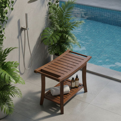 Mitch 23.75" W Bamboo Spa Style Bench