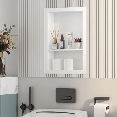 Wall Niche Double Shelf Recessed Metal Cabinet