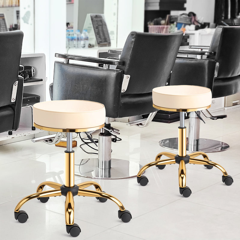 Adjustable Salon Stool, White