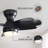 23 Inch Bedroom Ceiling Fan With 3 ABS Blades Remote Control DC Motor Black With 18W Led Light