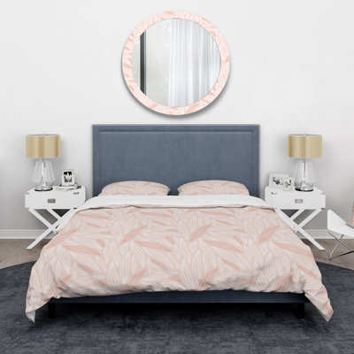Ensemble de housse de couette rose Mid-Century moderne en polyester microfibre rose