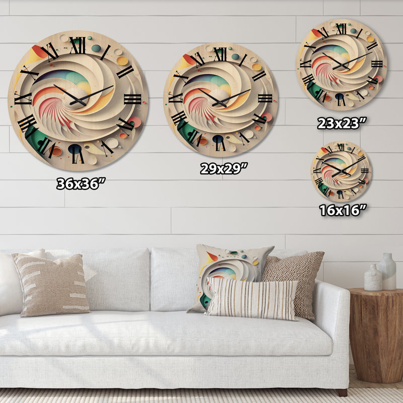 Horloge murale moderne en bois Metamorphosis, Très grand