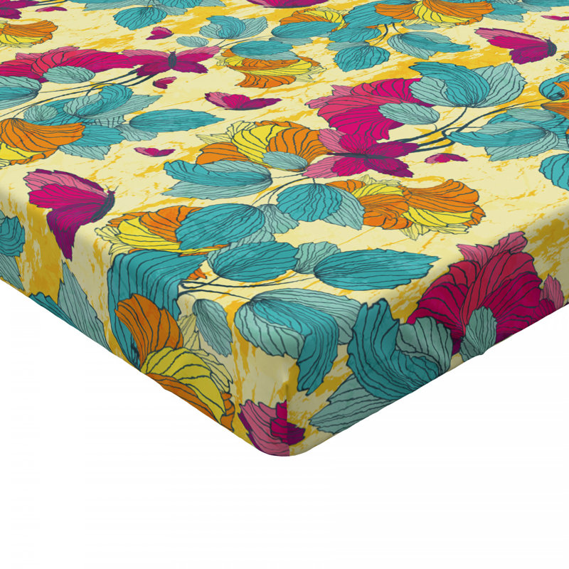 Microfiber Floral Fitted Sheet, Full Fitted Sheet