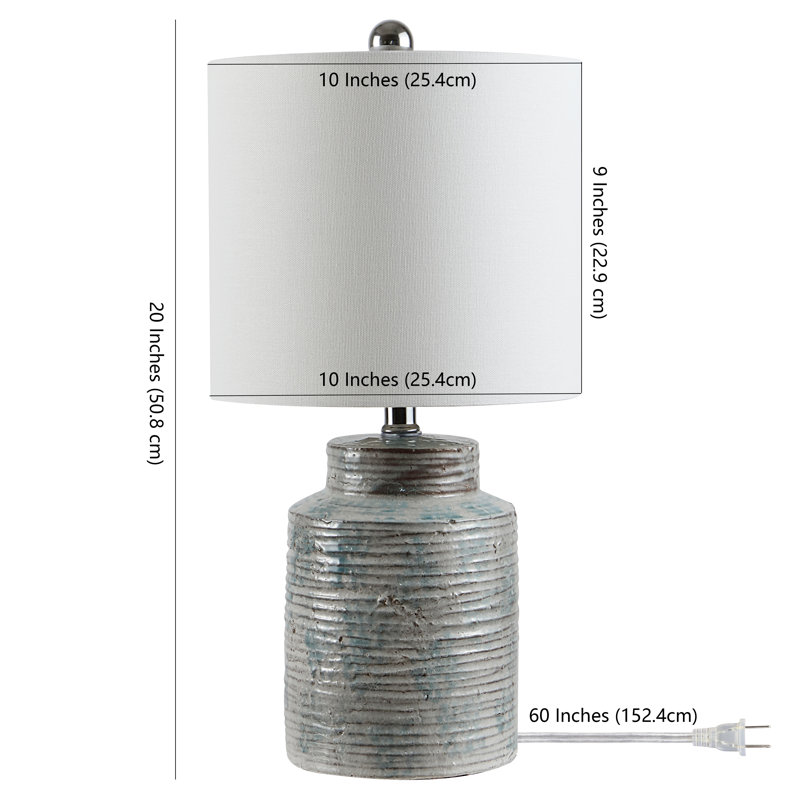 Lampe de table 19 po Navilas, Bleu vert