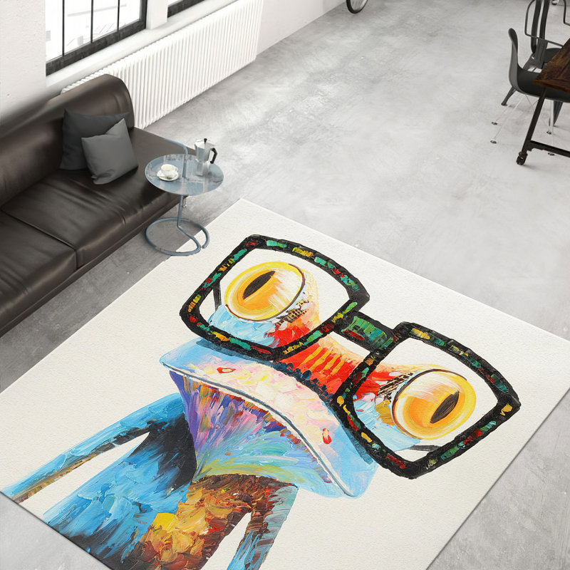 Subtle Elegance Non Woven Soft Type Printed Rug with Minimalist Floral Motif and Soft Pastel Hues for a Cozy and Stylish Home Interior
