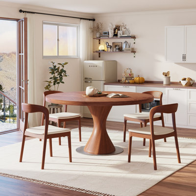 Table de salle à manger moderne moderne en bois massif pour 2/4/6