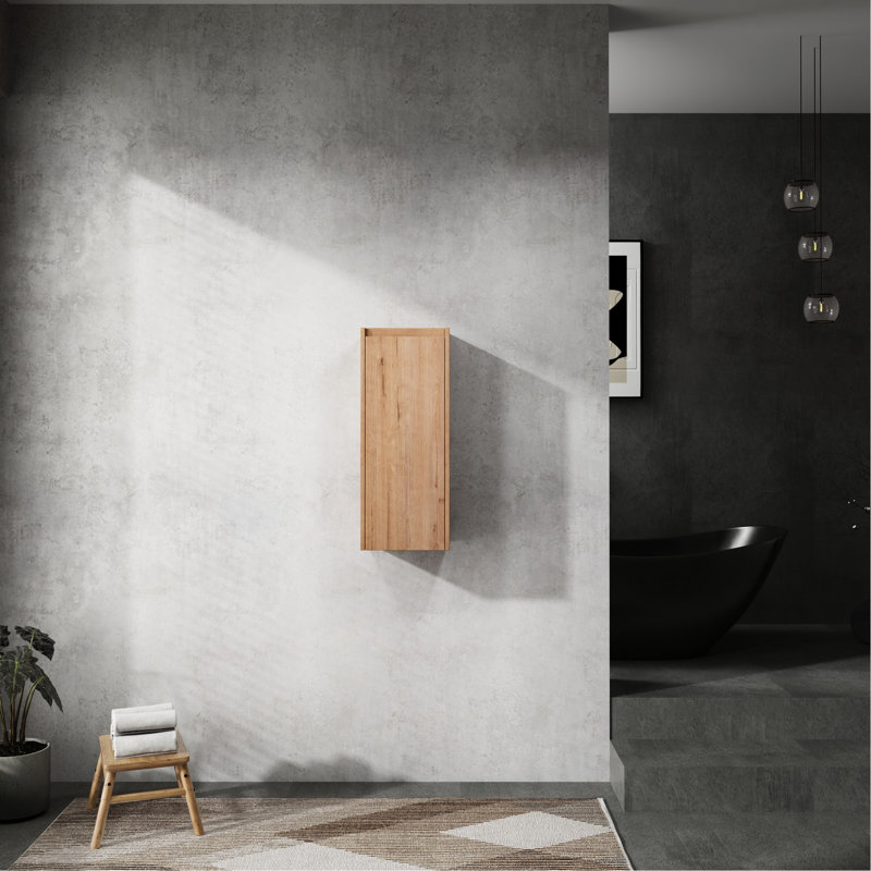 12" Wall Mounted Bathroom Side Cabinet With Contemporary Design Cabinet, Mounted, For A Charming Bath