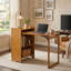 Bureau pliant moderne en bambou 39 po avec rangement-368995094-368995089