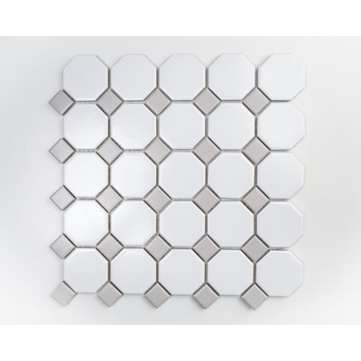 12X12" Square Octagon Matte Porcelain Mosaic Tile - (Box Of 10 Sheets)