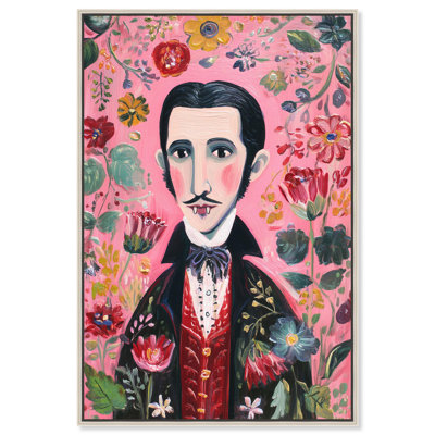 Vampire dans le parterre de fleurs, impression sur toile d'Halloween par Art Remedy, cadre argenté, 20 x 30