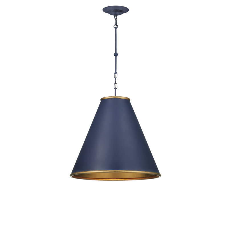 Luminaire suspendu conique à 1 lumière Pierrepont, H 22,5 po x l 22 po x P 22 po