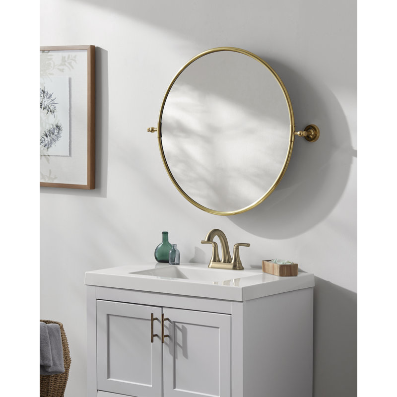 Miroir d'appoint Dara, H 27 po x l 31 po x P 4 po, Laiton