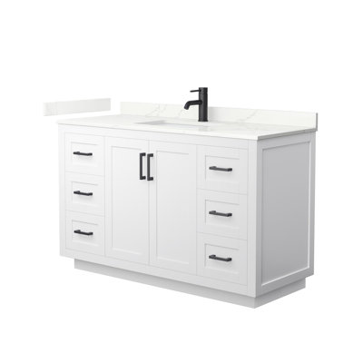 Ensemble de meuble-lavabo simple 54 po avec plateau en quartz Miranda