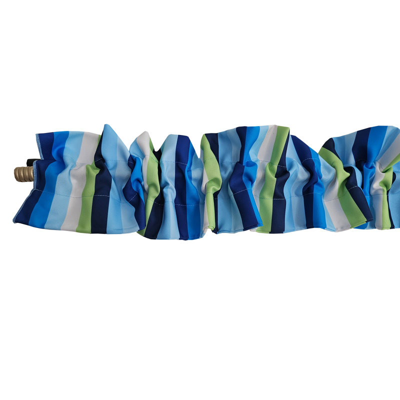 Surmatelas en popeline à rayures, L 5 po x L 58 po, Bleu / Vert