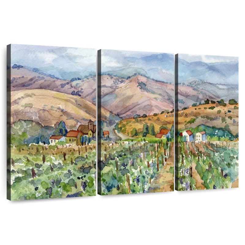Paysage avec vignoble Alvord, H 20 po x l 33 po