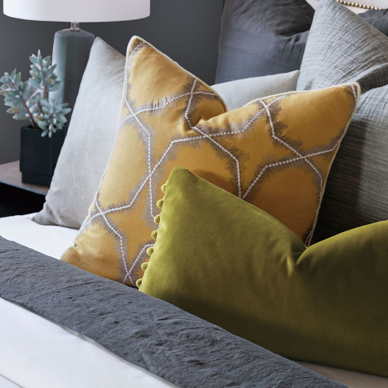 Nico Linen Square Pillow Cover & Insert, Feather
