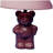 13" Tall Ceramic Table Lamp, Teddy Bear design with Pink finish, Linen Shade