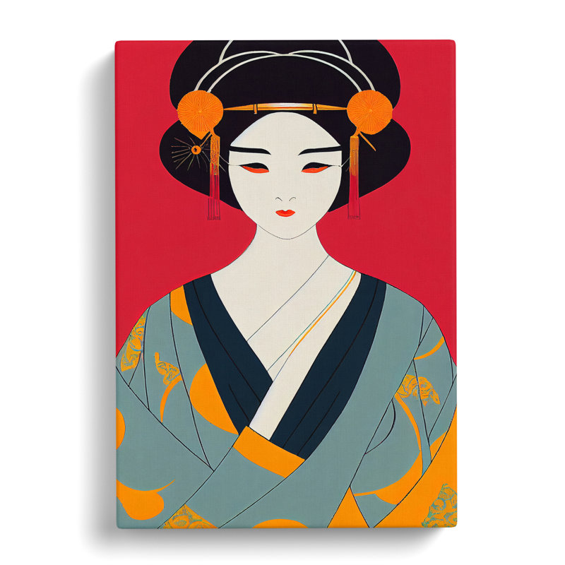 Symmetrical Geisha No.3 - Wrapped Canvas, 76cm H x 50cm W x 3cm D