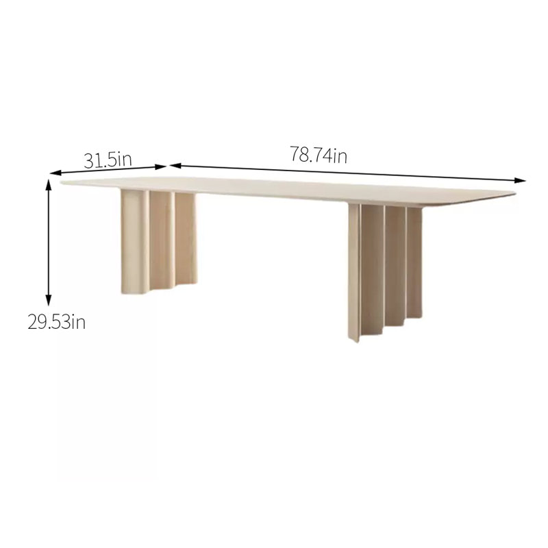 Rubell Ash Solid Wood Dining Table, 31.5" W x 78.74" L