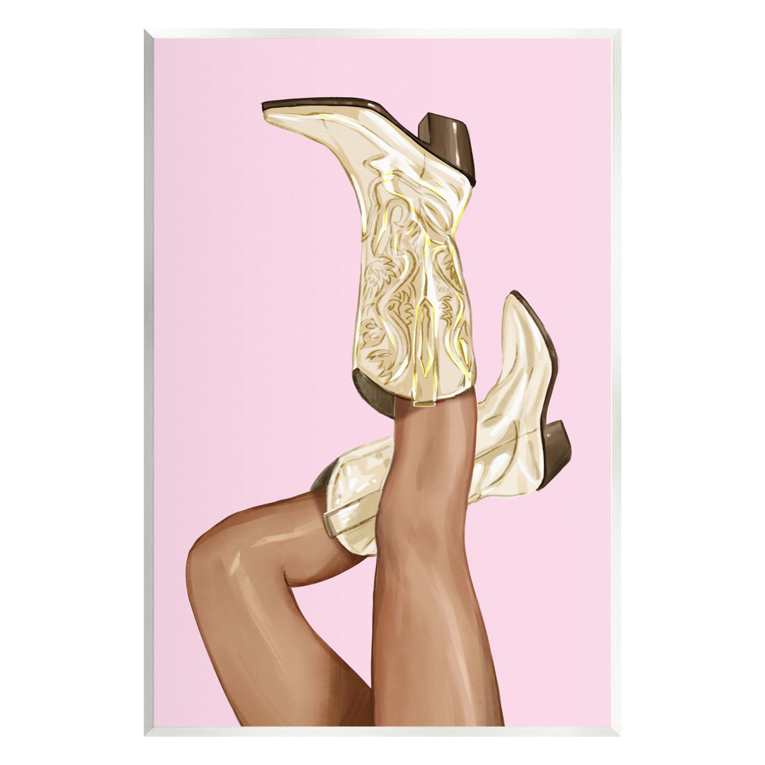 Pink Country Cowgirl Boots by Ziwei Li - Graphic Art Stupell Industries 