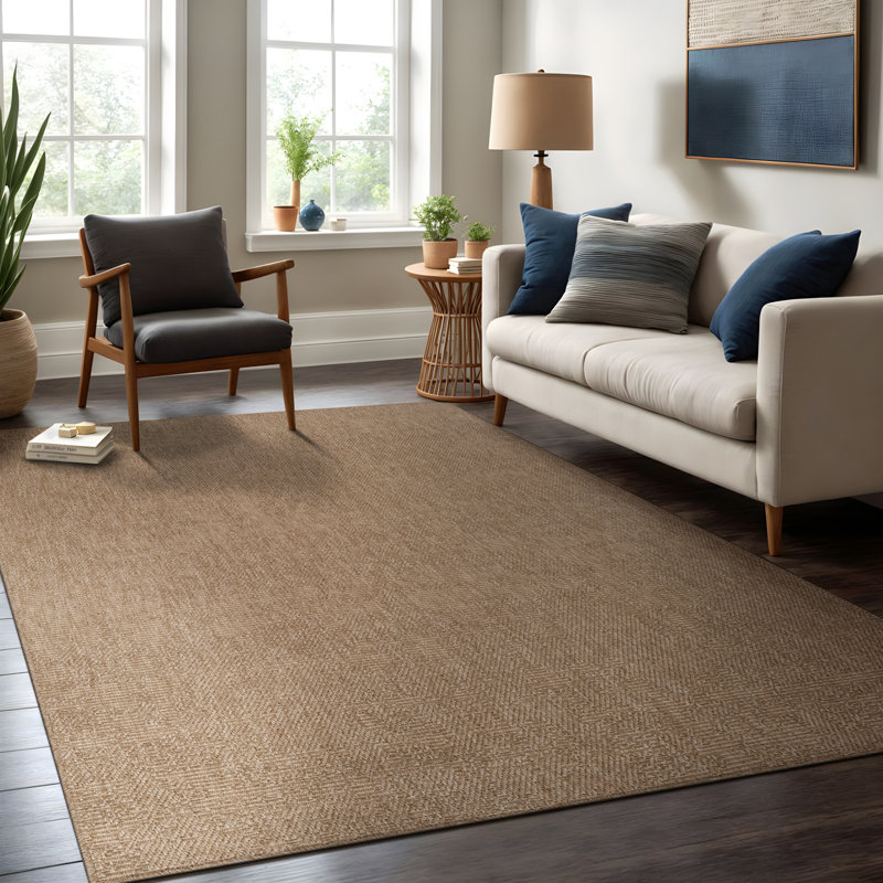 Nadene Natural Beige Indoor Area Rug, Rectangle 10' x 14'