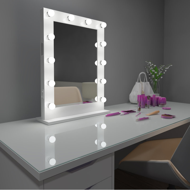 Miroir de maquillage/rasage Hollywood, 6000, Blanc