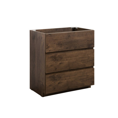 Without Basin Floor Cabinet - , Walnut, 3, Modern Elegance Style Basin, Elegance, Silent Move