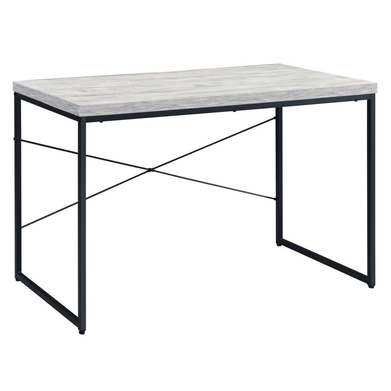 Writing Desk With Metal Sled Base, Gray