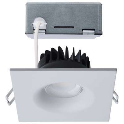 10 Watt LED Direct Wire Downlight Remote Driver CCT Selectable Dimmable Square White Finish