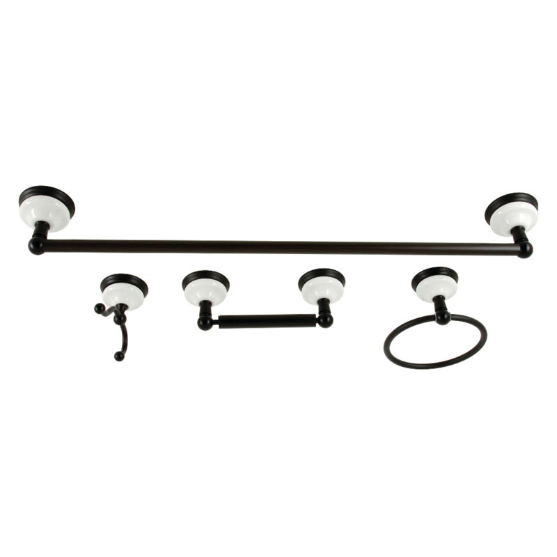 Ensemble de quincaillerie de salle de bain 4 pièces, Noir mat
