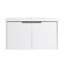 Meuble-lavabo mural 36 po avec lavabo en résine et portes à fermeture en douceur, blanc-129504505-129504503